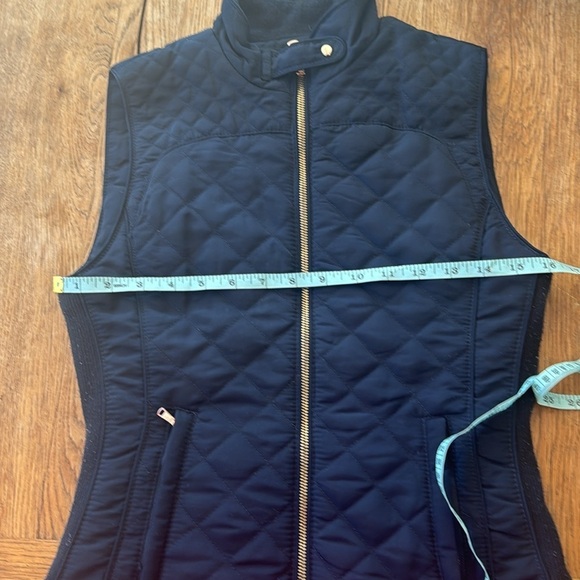 Zara Puffer Vest Women's Size XS Navy Blue Quilted Equestrian Pockets Fall - Picture 8 of 8